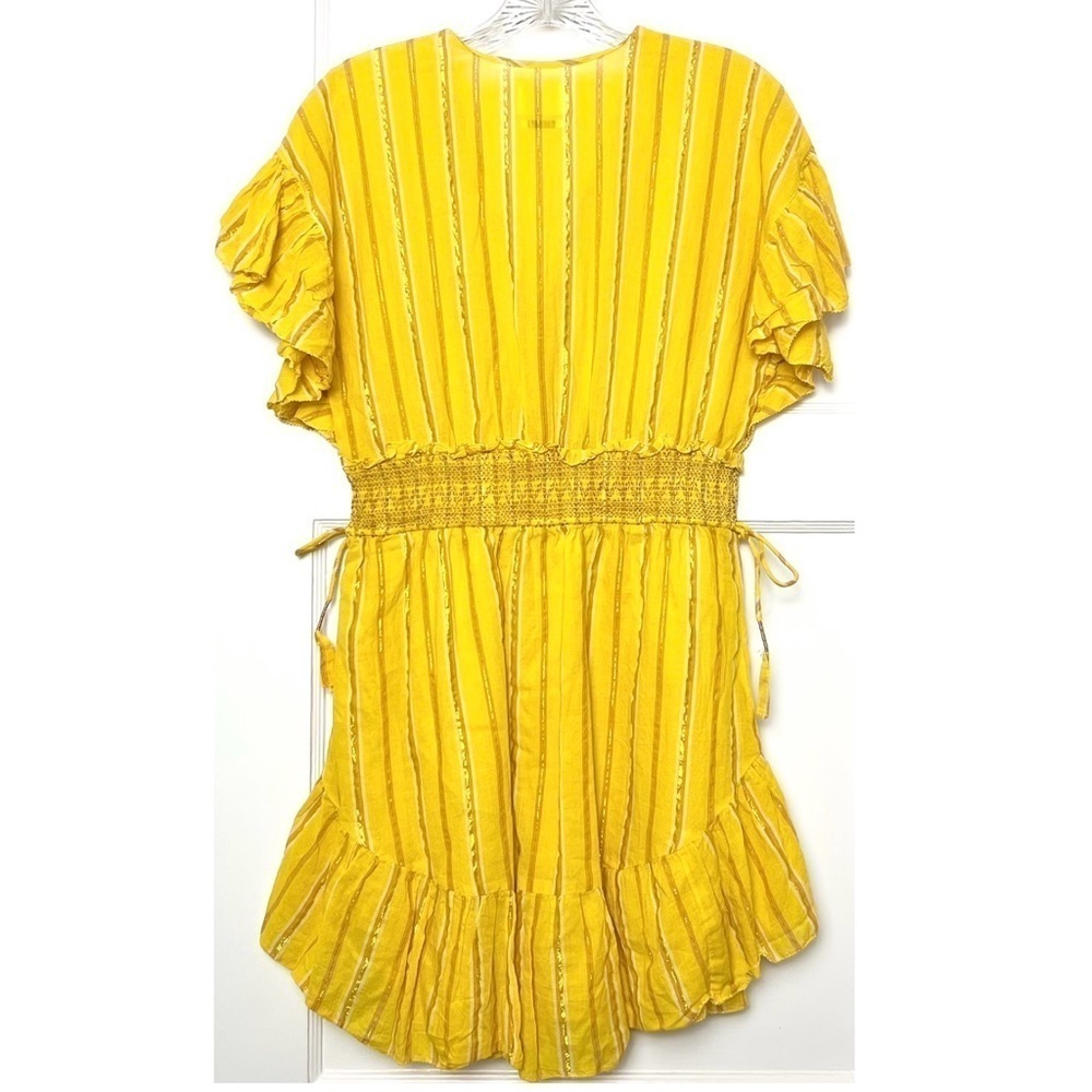 SAYLOR Metallic Stripe Flutter Sleeve V-Neck Smoc… - image 5